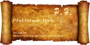 Pfefferman Hont névjegykártya